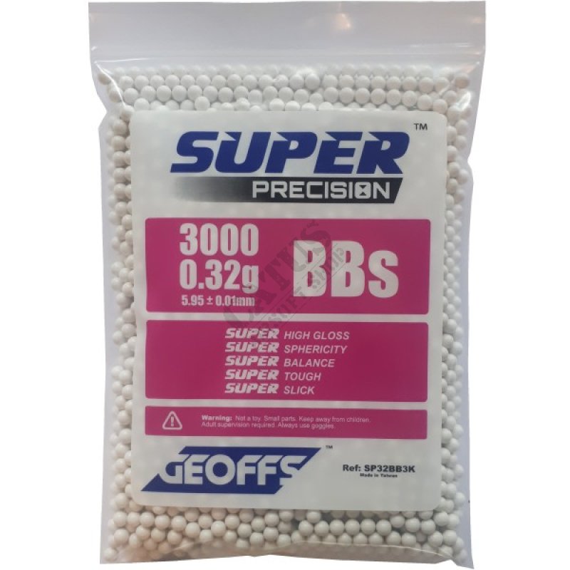 Airsoft BBs Geoffs Super Precision BBs 0,32g/3000pcs White