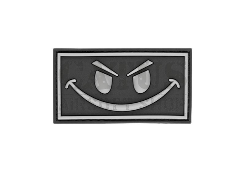 Velcro patch 3D Evil Smiley Black-White 