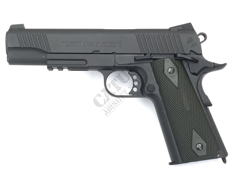 CyberGun pistolet airsoft GBB Colt 1911 Rail Co2 Noir 