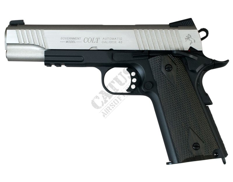 CyberGun pistolet airsoft GBB Colt 1911 Rail Co2 Double tonalité 