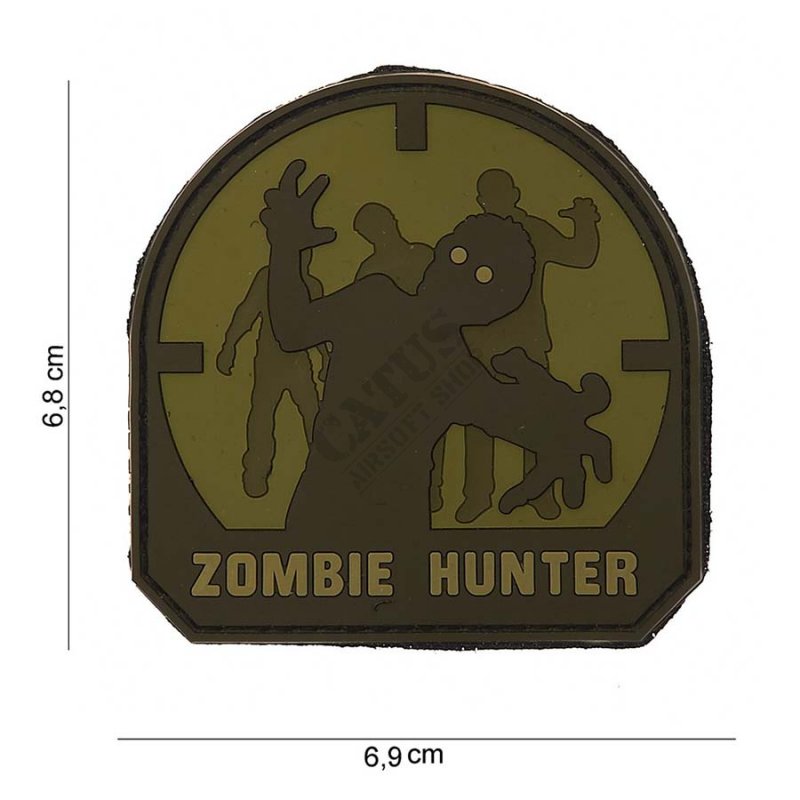 Naszywka na rzep 3D Zombie Hunter 101 INC Oliwka 