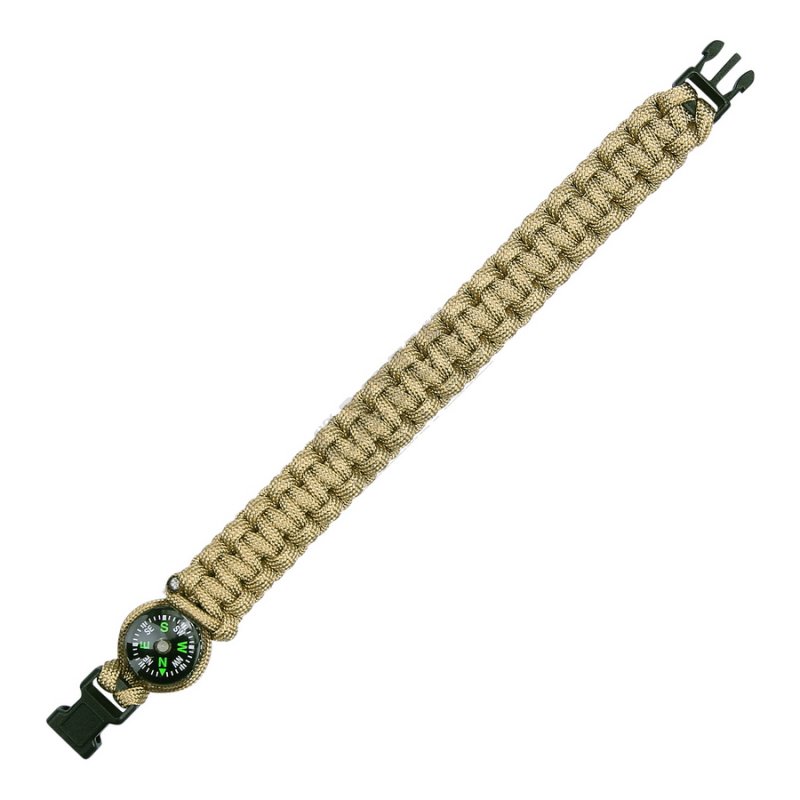 Bracelet paracorde avec boussole 9" 101 INC Kaki 