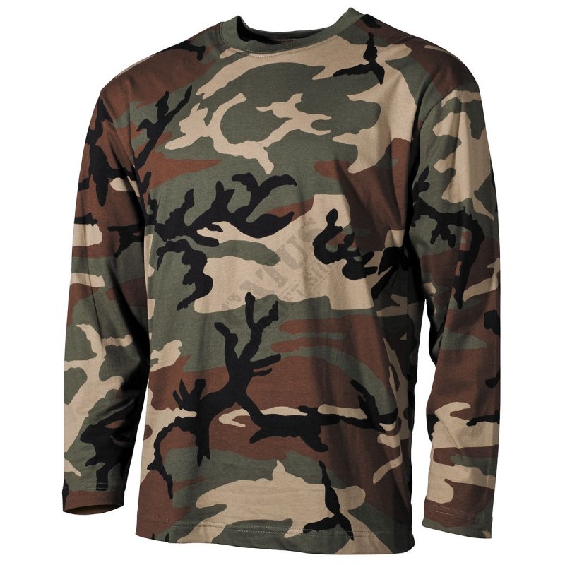 T-shirt à manches longues camouflage US MFH Bois L
