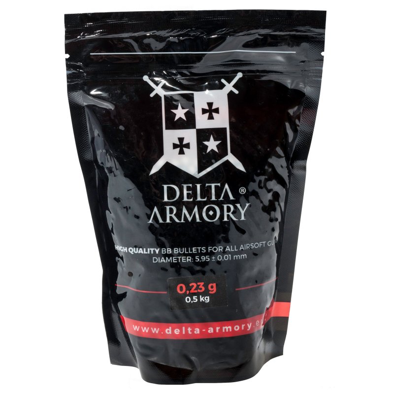 Airsoft BB Delta Armory 0,23g 0,5kg Bela 