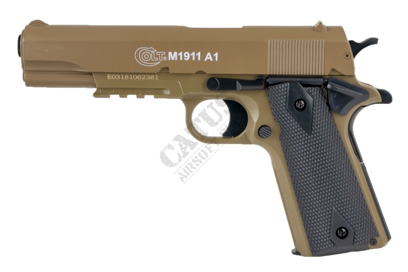 CyberGun airsoft pistol manual Colt 1911 A1 HPA metal slide Tan 