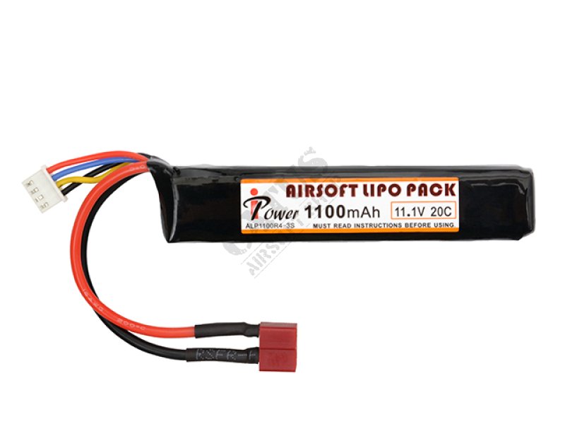 Batterie Airsoft LiPo 11,1V 1100 mAh 20C Deans-T IPower  