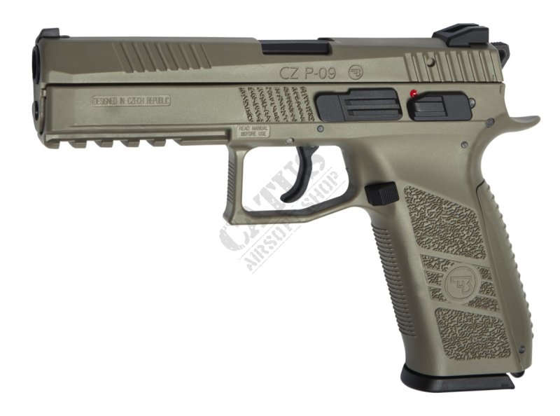 ASG pistolet airsoft GBB CZ P-09 Green Gas Terre sombre 