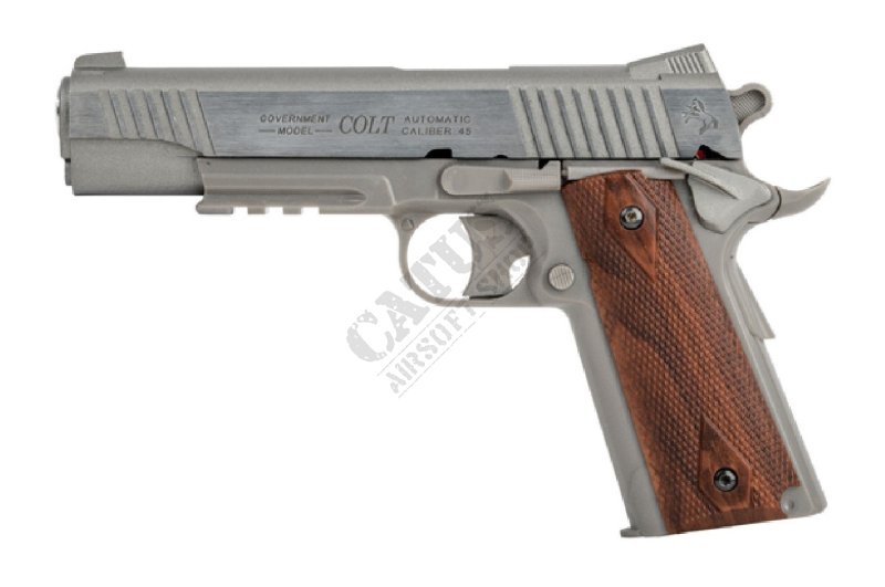 CyberGun pistolet airsoft NBB Colt 1911 Rail Inox CO2  